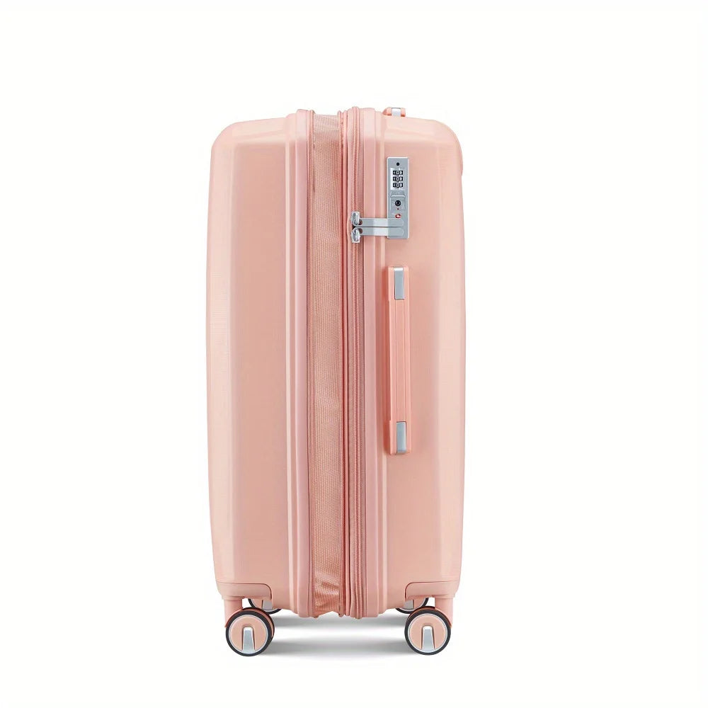 4-Piece Hard Shell Lightweight Expandable Luggage Set With Spinner Wheels, Suitcases For Men And Women