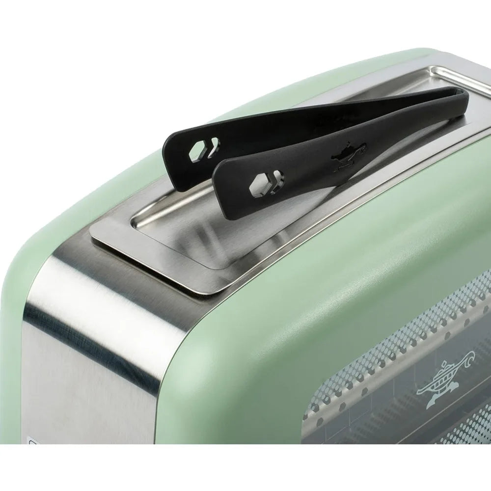 Toaster, Heating Technology Pop-Up Toaster w/7 Heat Settings, 3 Toasting Functions & Unique Bagel Mode, Olive/Brushed Nickel