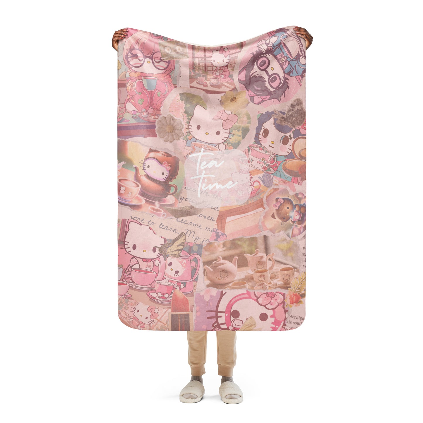 HELLO KITTY FAN Sherpa blanket