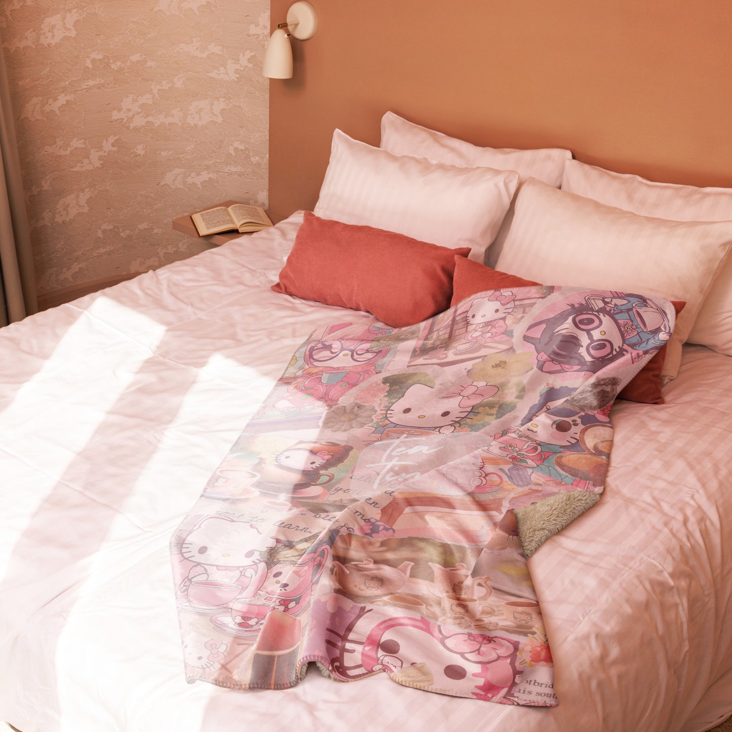 HELLO KITTY FAN Sherpa blanket