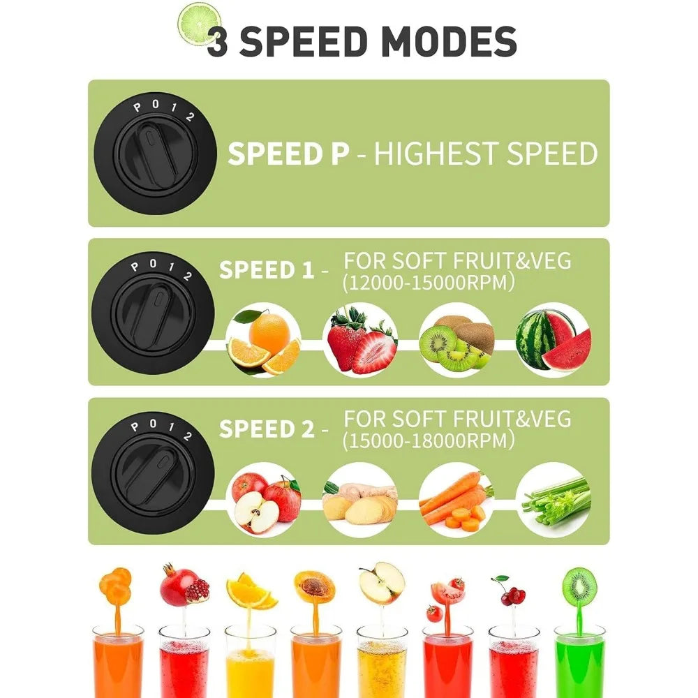Juicer Machine,1000W Juice Extractor with 3.2'' Big Mouth, 3 Speed Centrifugal Juicer for Whole Fruit Vegetable,Juicers