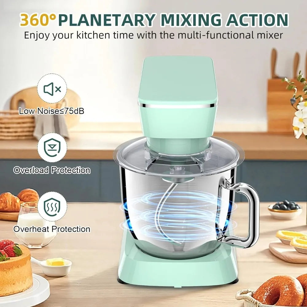 Stand Mixer, 5.5QT 10+P Speed Tilt-Head Kitchen Electric Mixer, Food Mixer with Stainless Steel Bowl, Dough Hook, Flat Beater