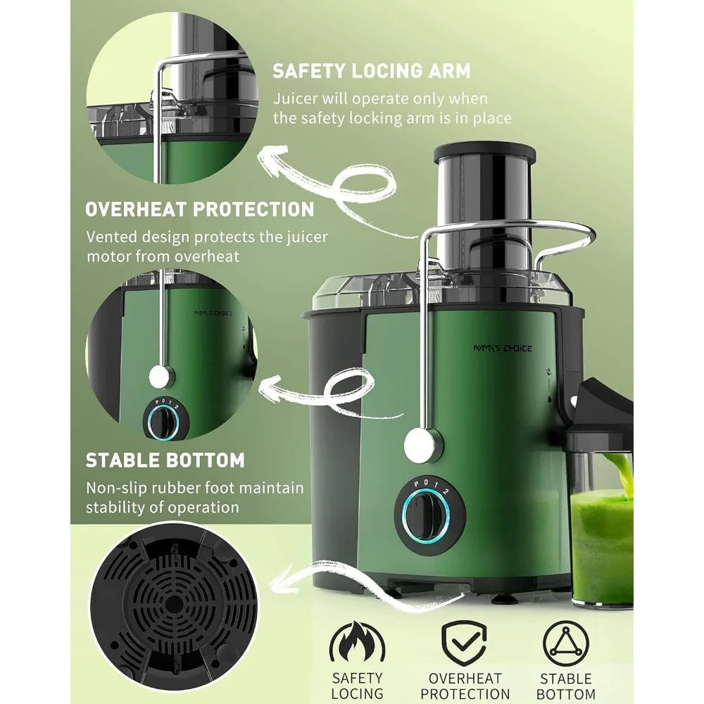 Juicer Machine,1000W Juice Extractor with 3.2'' Big Mouth, 3 Speed Centrifugal Juicer for Whole Fruit Vegetable,Juicers